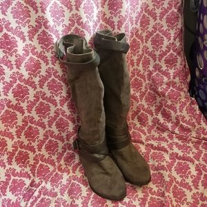 Taupe colored boots